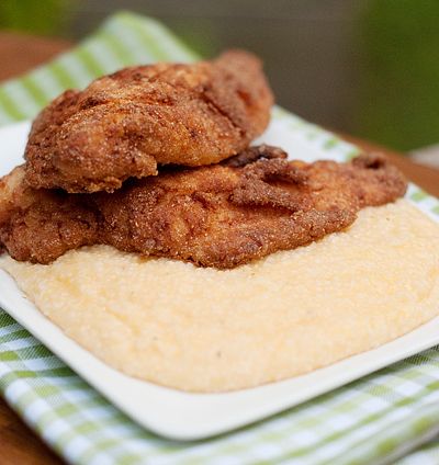 Fried Catfish with Cheese Grits