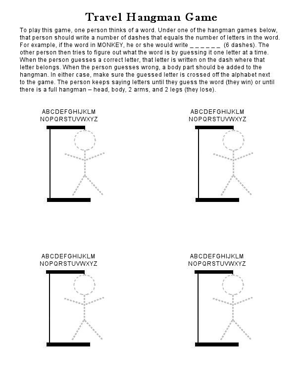 Printable Hangman Game | Hangman Printable PDF | Instant Download | KID3