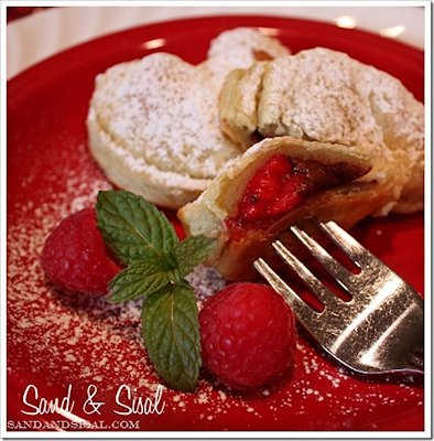 Chocolate Raspberry Valentine Croissants