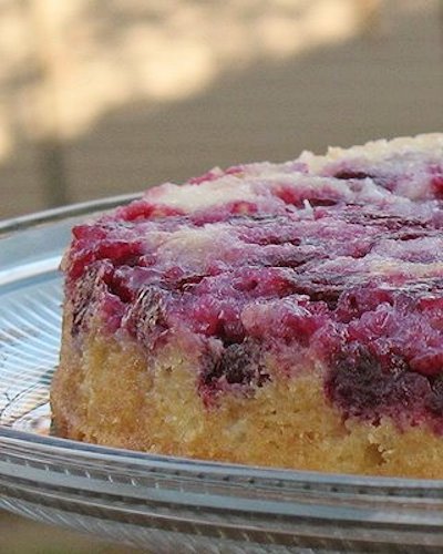 Raspberry Upside Down Cake