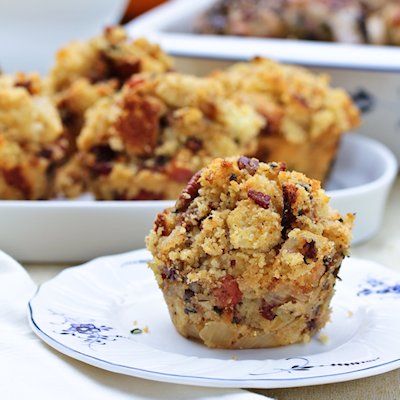 Cornbread Stuffing Muffins with Apple and Pancetta