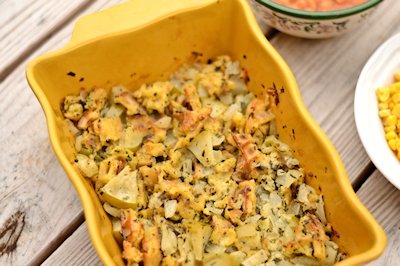 Apple and Eggo Thanksgiving Stuffing