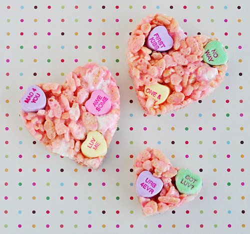 Conversation Heart Rice Krispies Treat Pops Recipes