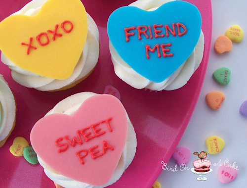 Conversation Heart Cupcake Toppers Recipe