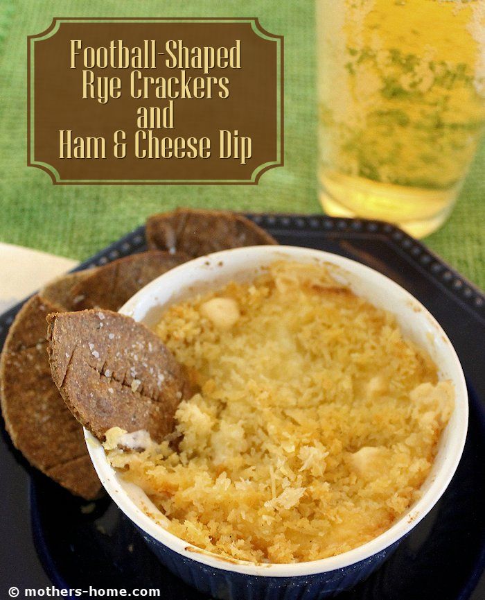Football Rye Crackers and Ham and Cheese Dip Recipes
