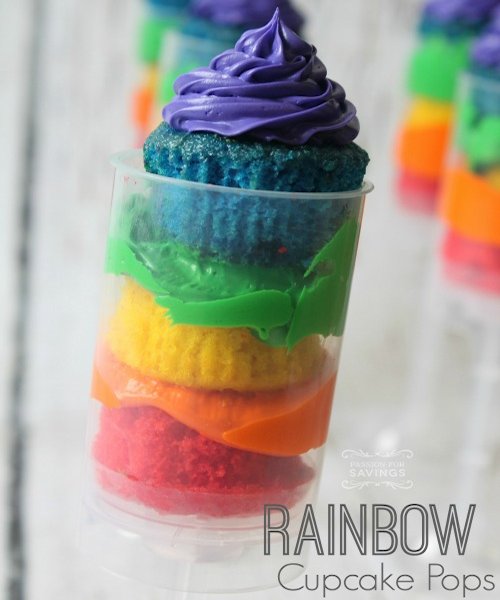 Rainbow Cupcakes Push Pop