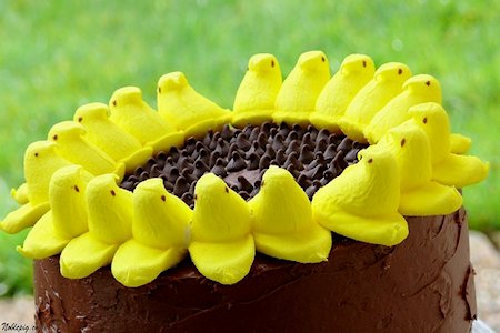 Peeps Sunflower Cake