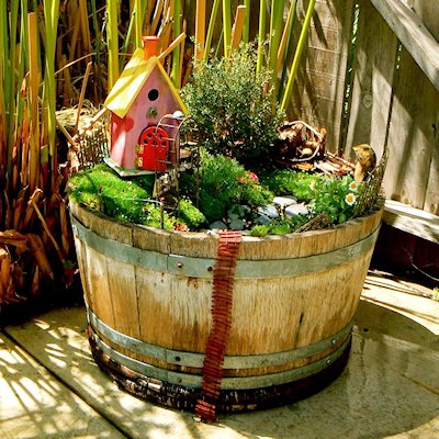 Make a Fairy Garden in a Barrel