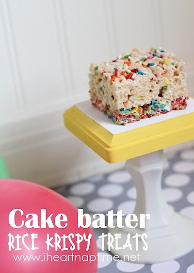 Cake Batter and Fruity Pebble Crispy Treats