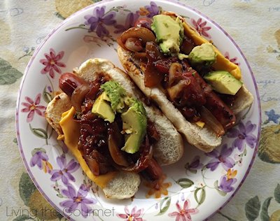 Hot Dogs with Onion and Tomato Relish