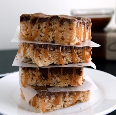 Salted Caramel and Nutella Rice Krispie Treats