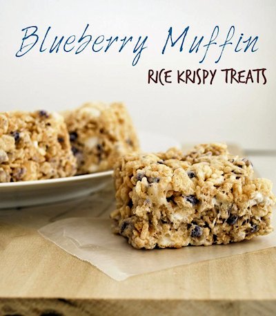 Blueberry Muffin Rice Krispy Treats