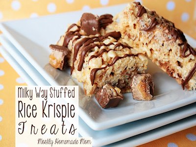 Milky Way Stuffed Rice Krispie Treats