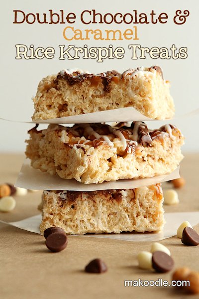 Double Chocolate and Caramel Rice Krispie Treats