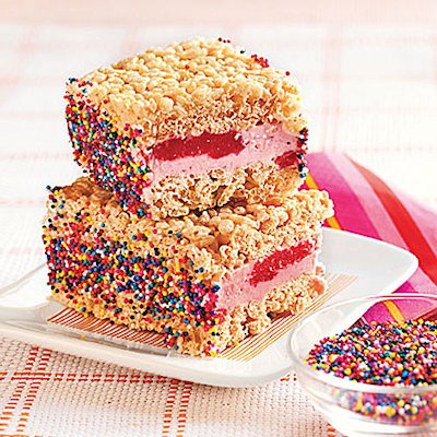 Rice Krispies Treat Ice Cream Sandwiches