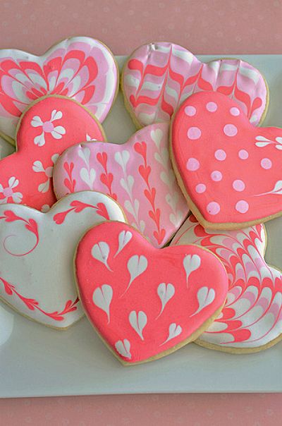 Marble Sugar Cookie Hearts