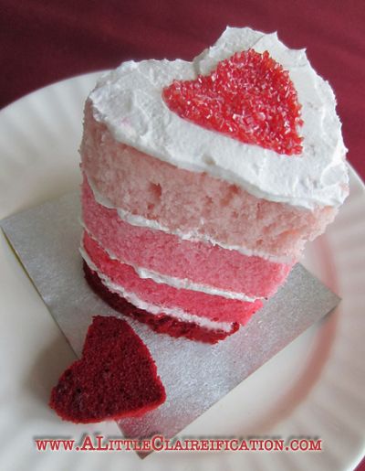 Mini Heart Ombre Valentine Cakes
