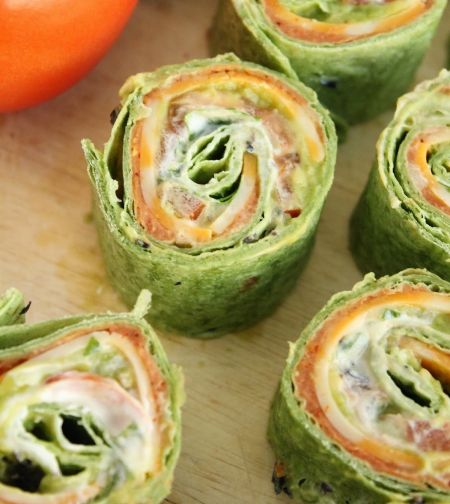 7-Layer-Dip Tortilla Pinwheels