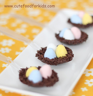 Chocolate Bird Nest in a Spoon