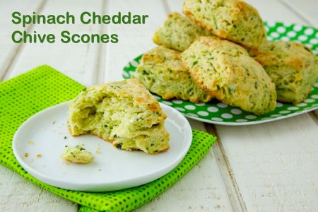 Spinach Cheddar Chive Scones