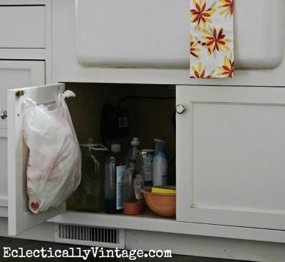 Use hooks to store plastic bags