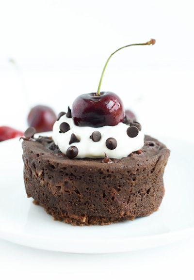 Healthy Chocolate Cherry Mug Cake