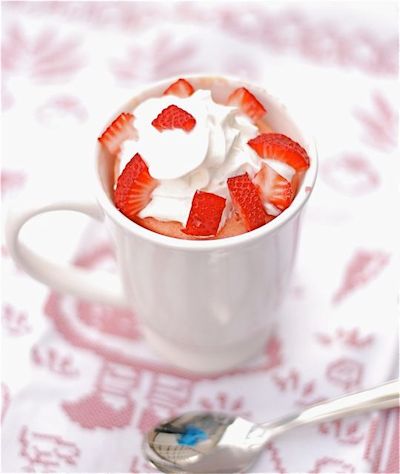 Strawberries and Cream Mug Cake